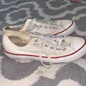 White low top converse size 8